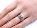 9ct White Gold Diamond Greek Key Ring