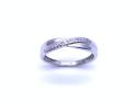 9ct White Gold Diamond Crossover Ring