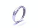 9ct White Gold Diamond Crossover Ring