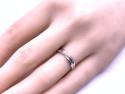 9ct White Gold Diamond Crossover Ring