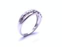 9ct White Gold Diamond Crossover Ring