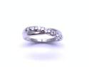 9ct White Gold Diamond Crossover Ring
