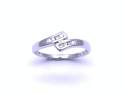 9ct White Gold Diamond Crossover Ring