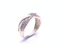 9ct Yellow Gold Diamond Crossover Ring