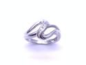 9ct White Gold Shaped Diamond Ring