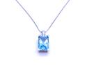 9ct Blue Topaz Pendant & Chain