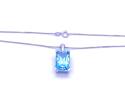 9ct Blue Topaz Pendant & Chain