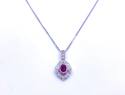 9ct Ruby & Diamond Pendant & Chain