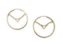 9ct Yellow Gold 'Heart' Sleeper Hoop Earrings 30mm