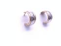 9ct Yellow & White Gold Half Hoop Earrings
