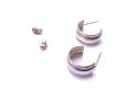 9ct Yellow & White Gold Half Hoop Earrings