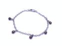 9ct White Gold Black Cultured Pearl Bracelet