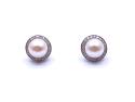 9ct White Gold Pearl & Diamond Earrings 0.51ct