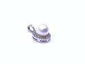 18ct White Gold Pearl & Diamond Pendant