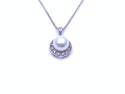 18ct White Gold Pearl & Diamond Pendant