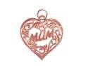 9ct Yellow Gold Heart Mum Pendant