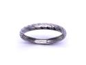 9ct White Gold Patterned Wedding Ring