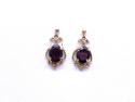 9ct Yellow Gold Garnet Stud Earrings