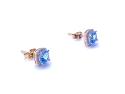 9ct Blue Topaz & Diamond Stud Earrings