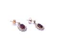 9ct Garnet & CZ Drop Stud Earrings