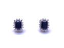 9ct Sapphire & Diamond Stud Earrings