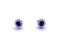 9ct Sapphire & Diamond Stud Earrings
