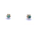 18ct Yellow Gold Emerald Stud Earrings