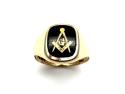 9ct Masonic Onyx Signet Ring