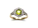 9ct Yellow Gold Peridot & Diamond Ring