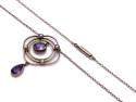 An Old Amethyst & Pearl Necklet 16 Inch