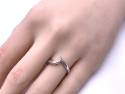 9ct White Gold Diamond Wave Ring