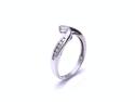 9ct White Gold Diamond Wave Ring
