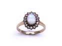 9ct Yellow Gold Opal & Diamond Ring