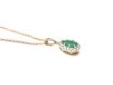 9ct Emerald & Diamond Pendant & Chain 0.19ct