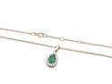 9ct Emerald & Diamond Pendant & Chain 0.19ct