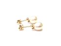 9ct Yellow Gold Pearl & Diamond Drop Earrings