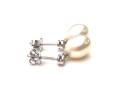 9ct White Gold Pearl & Diamond Drop Earrings