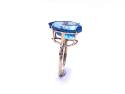 9ct Blue Topaz & Diamond Ring