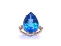 9ct Blue Topaz & Diamond Ring