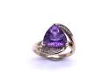 9ct Amethyst & Diamond Ring