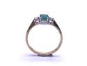 9ct Emerald & Diamond 3 Stone Ring