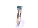 9ct Emerald & Diamond 3 Stone Ring