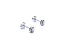 Silver Opal Stud Earrings 3mm