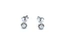 Silver Opal Stud Earrings 3mm