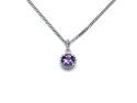Silver Amethyst Pendant & Chain