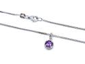Silver Amethyst Pendant & Chain