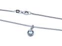Silver Aquamarine Pendant & Chain