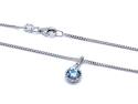 Silver Blue Topaz Pendant & Chain