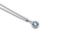 Silver Blue Topaz Pendant & Chain