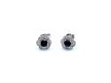 Silver Blue Topaz & CZ Cluster Earrings